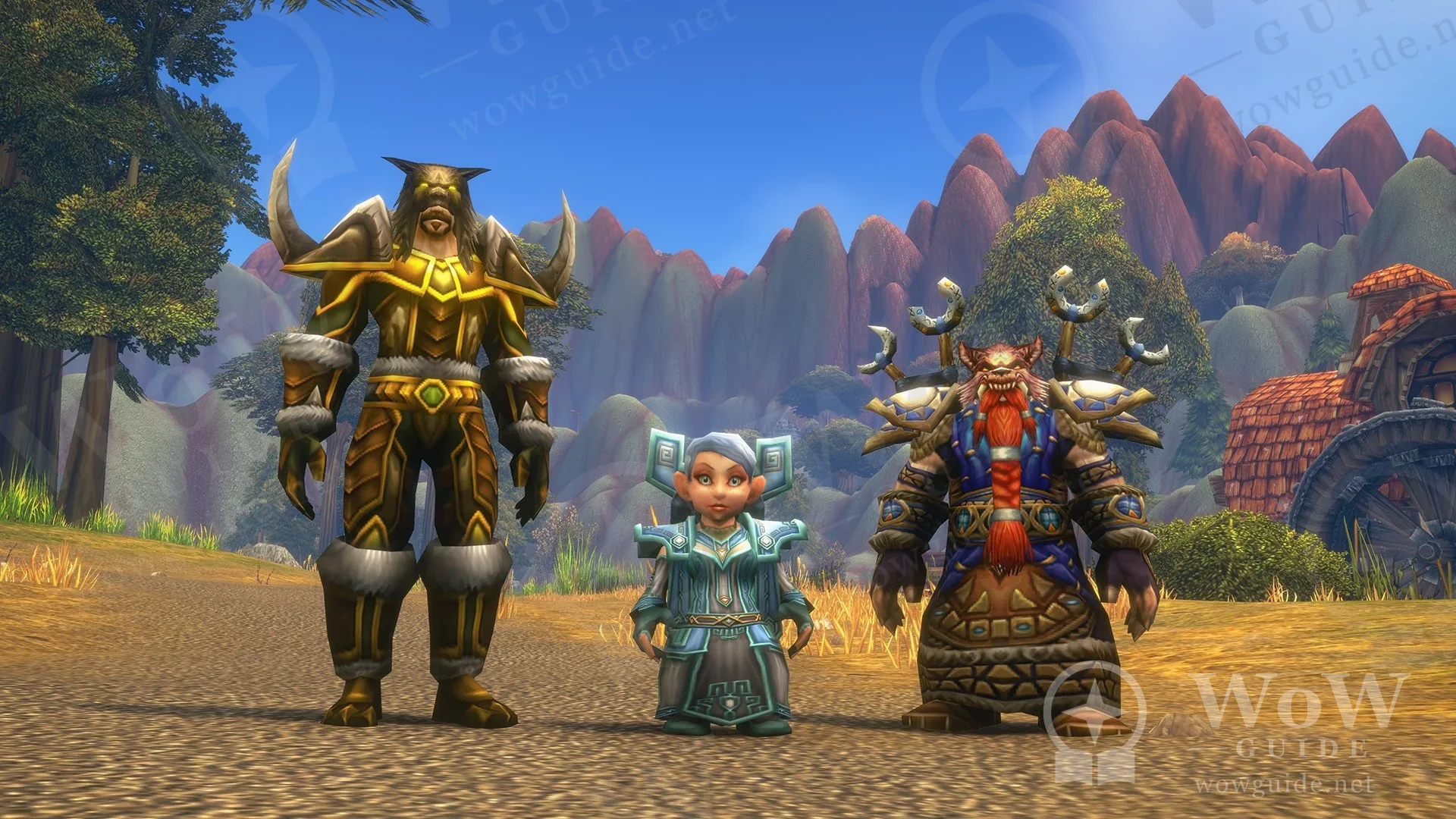 A human, a gnome and a dwarf showing new race and class combinations
