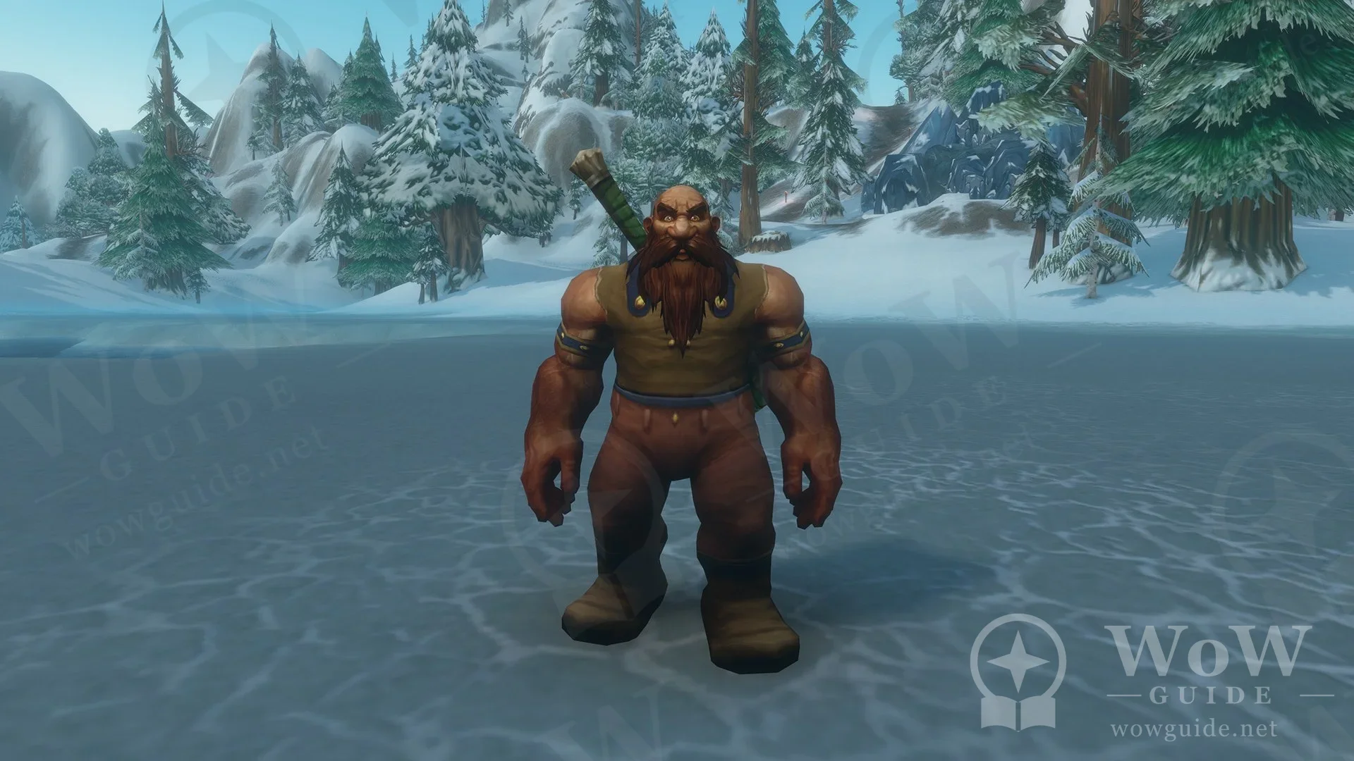 Dwarf character standing in snow, HD model