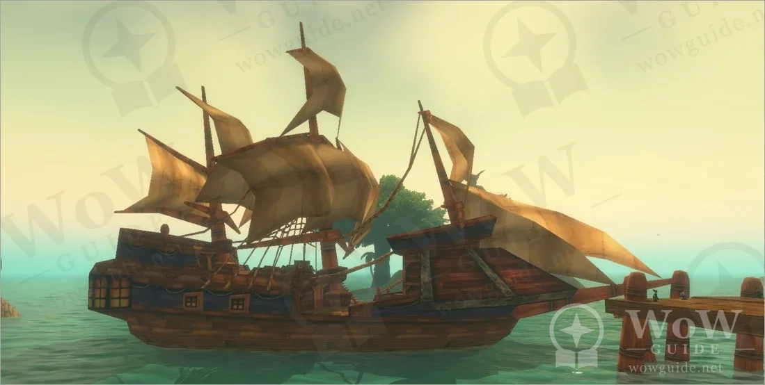 Sailing ship docked at a pier, new ship routes