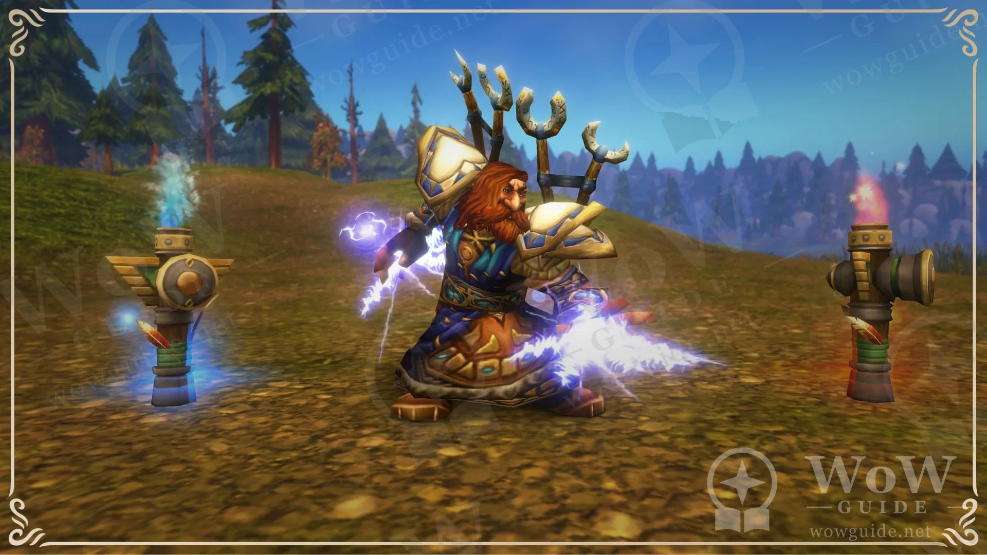 Dwarf Shaman casting between totems