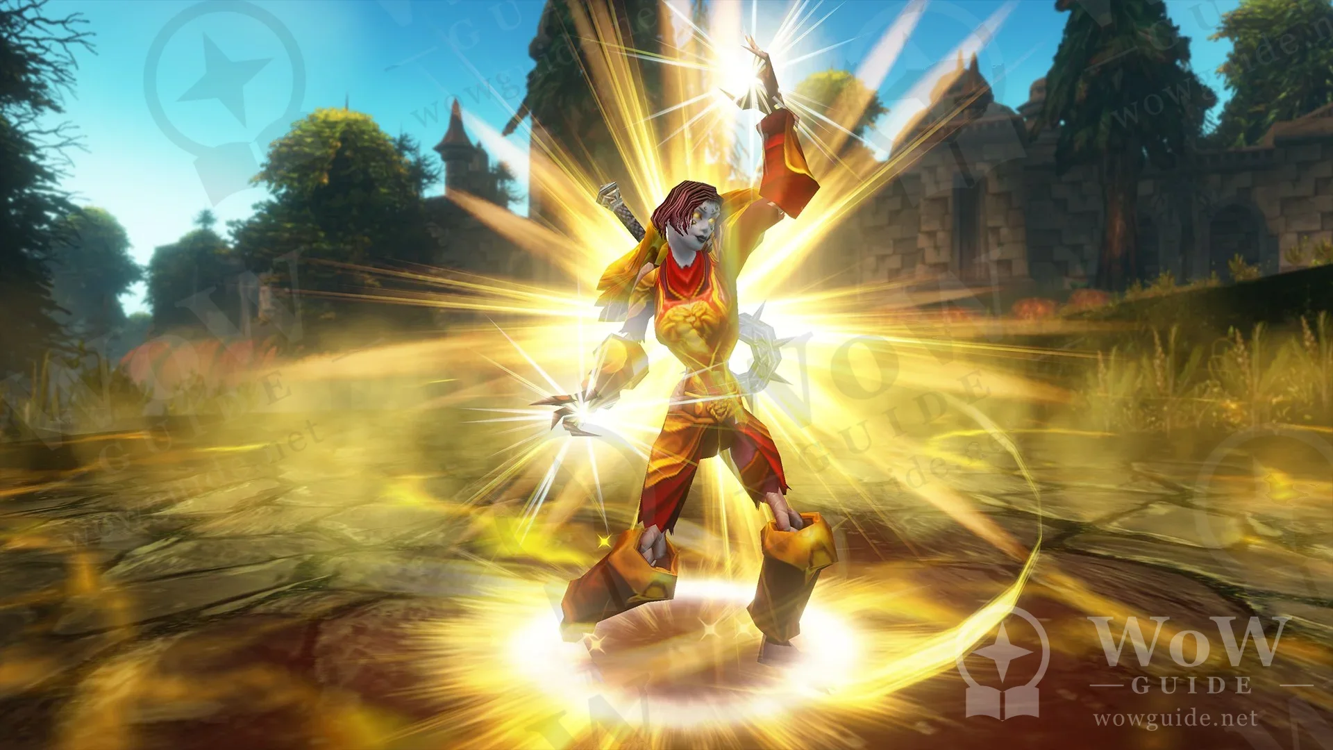 Işık büyüsü yapan Undead Paladin
