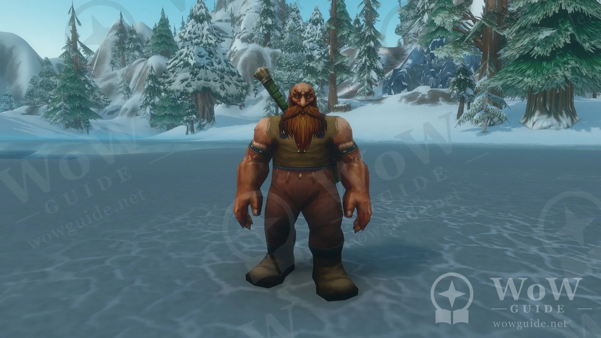 Dwarf character standing in snow, SD (classic) model