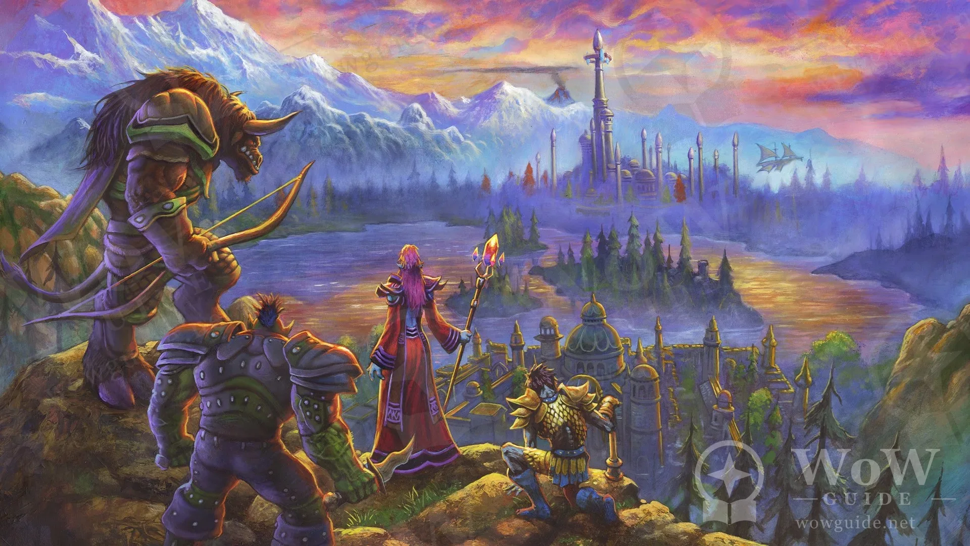 Official painting of Horde characters overlooking a valley