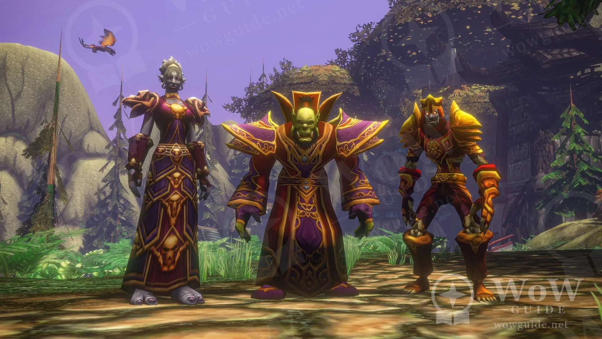 Three Horde characters showing new race and class combinations